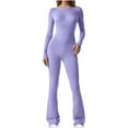thumbnail image 1 of Wdfiry Jumpsuits for Women Suitable Jumpsuits for Yoga Jumpsuits Workout Seamless Long Sleeve Sport Jumpsuits One Piece Jumpsuits for Women, 1 of 8