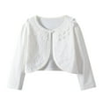 thumbnail image 1 of Wdfiry Kids Girls Lace Knitted Bolero Cardigan Single Button Closure Sweater 2-9T, 1 of 9