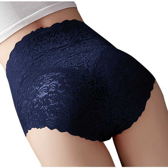 Wdfiry Lace Panties for Women Plus Size Cheeky Panties for Women High Waist Sexy Transparent Traceless Hip Lifting Underwear