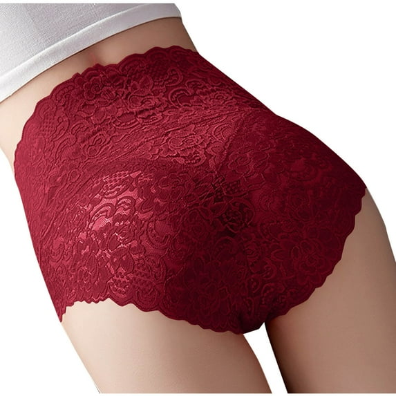 Wdfiry Lace Panties for Women Plus Size Cheeky Panties for Women High Waist Sexy Transparent Traceless Hip Lifting Underwear