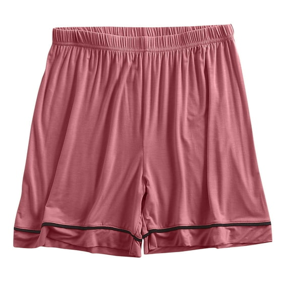 Wdfiry Lounge Shorts Women Summer Lightweight Cotton Sleep Shorts Solid Color Elastic Waist Loose Pajama Shorts Sleepwear Loungewear Pajama Bottoms