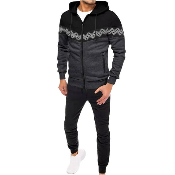 Wdfiry Mens Sweatsuits 2 Piece Hoodie Tracksuit Sets Casual Comfy Jogging Sweatsuit for Men Casual Loungewear Athletic Activewear Outfits