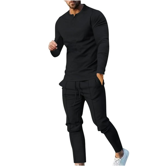 Wdfiry Men's 2 Piece Tracksuits Fashion Casual Athletic Jogging Outfits Long Sleeve Track Suits for Men Set Sports Suit