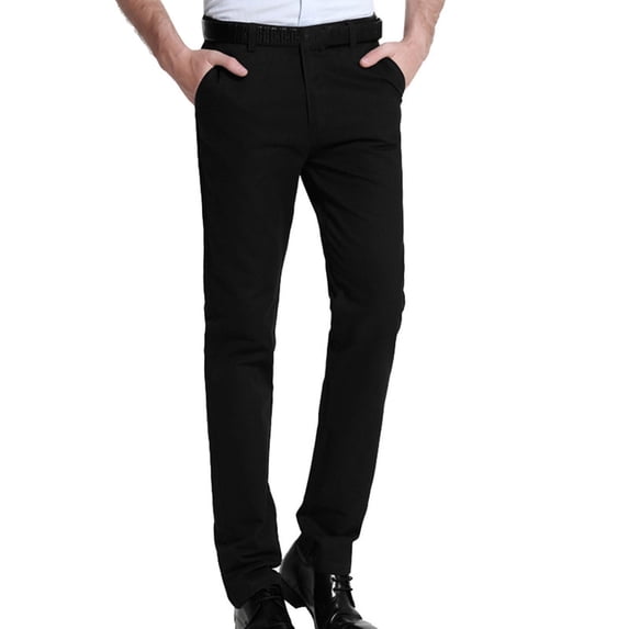 Wdfiry Men's Dress Pants Solid Color Straight Leg Pants with Pockets Casual Plus Size Business Work Pants