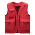 thumbnail image 1 of Wdfiry Men's Fishing Vests Clearance Men's Thin Sports Multi-bag Casual Quick-drying Loose Vest Mountaineering Tooling Outdoor Vest Jackets, 1 of 8