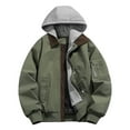 thumbnail image 1 of Wdfiry Men's Hooded Jackets Trendy Multi Color Splicing Plus Size Coats Casual Zip Up Long Sleeve Jackets with Multi Pockets, 1 of 3