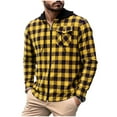 thumbnail image 1 of Wdfiry Men's Hoodies Fashion Plaid Full Zip Drawstring Hoodie Coat Plus Size Casual Long Sleeve Button Pocket Shirt Tops, 1 of 4