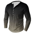 thumbnail image 1 of Wdfiry Men's Long Sleeves Henley Shirts Button Down Casual Slim Gradient T Shirt Soft Comfy Tops, 1 of 4