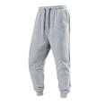 thumbnail image 1 of Wdfiry Men's Pants Elastic Waist Fleece Lining Winter Warm Sweatpants with Pockets Plus Size Casual Comfortable Pants, 1 of 8