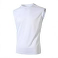 thumbnail image 1 of Ohufall Men's Solid Color Tank Top Casual Stretchy Workout Sport Pullover Shirt Round Neck Sleeveless Breathable Bodybuilding Muscle Tops, 1 of 7