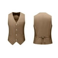 thumbnail image 1 of Wdfiry Men's Suit Vest Solid Color Business Formal Dress Waistcoat Vest with 3 Pockets for Suit or Tuxedo, 1 of 4
