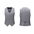 thumbnail image 1 of Wdfiry Men's Suit Vest Solid Color Business Formal Dress Waistcoat Vest with 3 Pockets for Suit or Tuxedo, 1 of 4