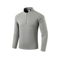 thumbnail image 1 of Wdfiry Men's Workout Tops Solid Color Casual Zipper Stand Collar Tops Plus Size Thin Breathable Athletic Tops, 1 of 6