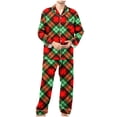 thumbnail image 1 of Wdfiry Mens Plaid Pajama Set, Soft Print Pajamas for Men, Lightweight Warm Sleepwear Nightwear 2 Piece Set, 1 of 6