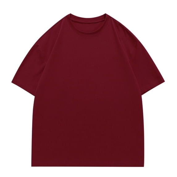 Ohufall Mens Plus Size Solid Tees Tops Fashion Casual Round Neck Cotton Short Sleeve Shirts Outdoor Sports Workout Relaxed Fit Tees