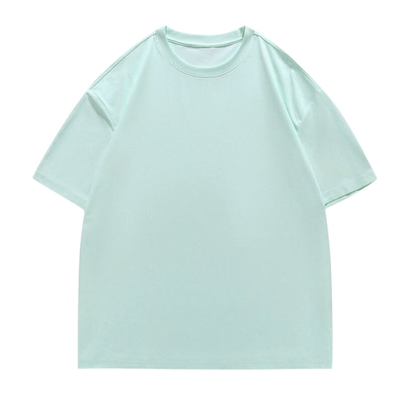 Ohufall Mens Plus Size Solid Tees Tops Fashion Casual Round Neck Cotton Short Sleeve Shirts Outdoor Sports Workout Relaxed Fit Tees