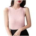 thumbnail image 1 of Ohufall New Ribbed Tank Tops for Women 2025 Fashion Solid Casual Pullover Round Neck Blouses Summer Loose Fit Comfortable Sleeveless Shirts, 1 of 3