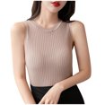 thumbnail image 1 of Ohufall New Ribbed Tank Tops for Women 2025 Fashion Solid Casual Pullover Round Neck Blouses Summer Loose Fit Comfortable Sleeveless Shirts, 1 of 3