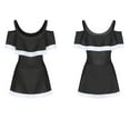 thumbnail image 1 of Ohufall One Piece Swimsuits for Girls Fashion Casual Solid Short Sleeve Cold Shoulder Swimwear Summer Teen Girls Loose Breathable Padded Bathing Suits, 7-16 Years, 1 of 5