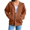 thumbnail image 1 of Wdfiry Oversized Zip Up Hoodie for Women Baggy Loose Basic Zipper Hooded Sweatshirt Coat Y2K Jacket, 1 of 5
