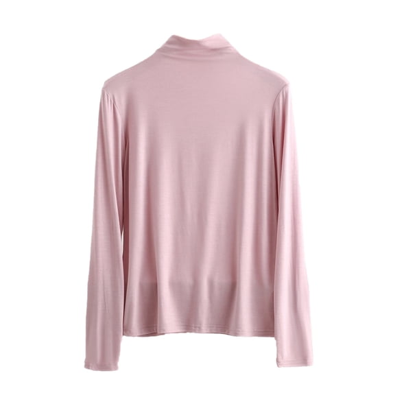 Wdfiry Pajama Tops for Women Comfy Long Sleeve High Neck Slim Underwear Shirts Lounge Sleepwear Basic Fall Blouses