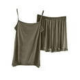 thumbnail image 1 of Ohufall Pajamas Sets for Women 2PC Modal Sleepwear Sets Sexy Sleeveless Spaghetti Strap Top and Soft Comfy Shorts Outfits Loungewear, 1 of 3