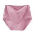 thumbnail image 1 of Wdfiry Panties for Women Plus Size Solid Color Cotton Underwear High Waist Lace Comfort Breathable Briefs, 1 of 7