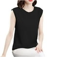 thumbnail image 1 of Ohufall Plus Size Blouses for Women Fashion Solid Color Casual Round Neck Tank Tops Summer Soft Comfy Sleeveless T-shirt Tops, 1 of 5