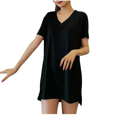 Wdfiry Plus Size Pajama Tops for Women Short Sleeve Summer V Neck Shirts with Built in Bras Loungewear Sleepwear