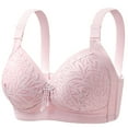 thumbnail image 1 of Ohufall Plus Size Push Up Bras for Women Embroidery Light Comfortable No Steel Rims Everyday Bralettes Full Coverage Soft Support Bra, 1 of 6