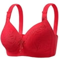 thumbnail image 1 of Ohufall Plus Size Push Up Bras for Women Embroidery Light Comfortable No Steel Rims Everyday Bralettes Full Coverage Soft Support Bra, 1 of 6