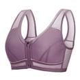 thumbnail image 1 of Ohufall Plus Size Sport Bras for Women Breathable Mesh Full Coverage Soft Bras Light Front-Closing Wireless Gathering Push Up Bralettes, 1 of 7