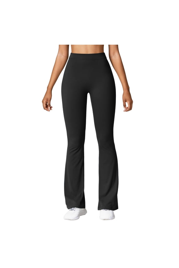 Scrunch Flare Yoga Pants for Women V Back Butt Lifting Wide Leg High Waist Gym Workout Yoga Leggings