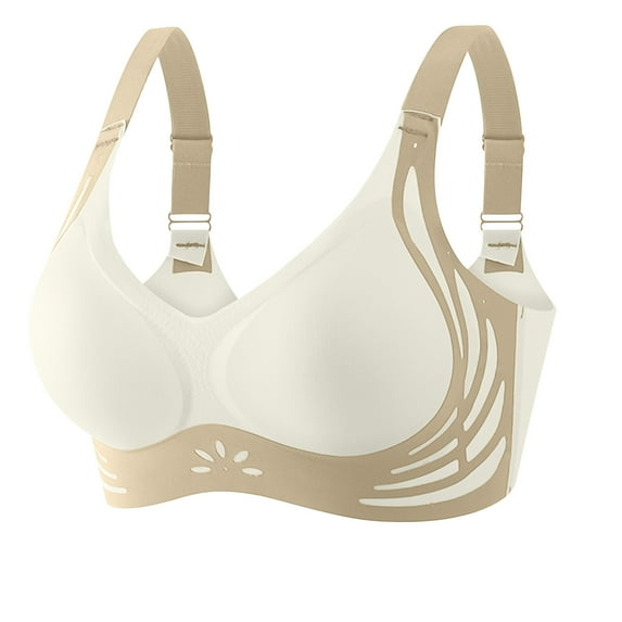 Wdfiry Seamless Comfortable Bras for Women Comfortable Breathable No Underwire Gathering Push Up Bra Soft Support Full Coverage Bralettes