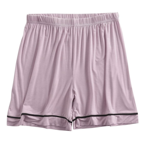 Wdfiry Sleep Shorts for Women Loose Wide Leg Elastic High Waist Casual Shorts Comfy Solid Color Sleepwear Pajama Bottoms