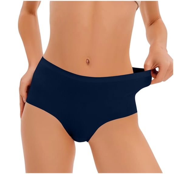Wdfiry Solid Color Panties For Women Seamless Stretch Underwear Soft Comfortable Breathable Hign Waist Briefs
