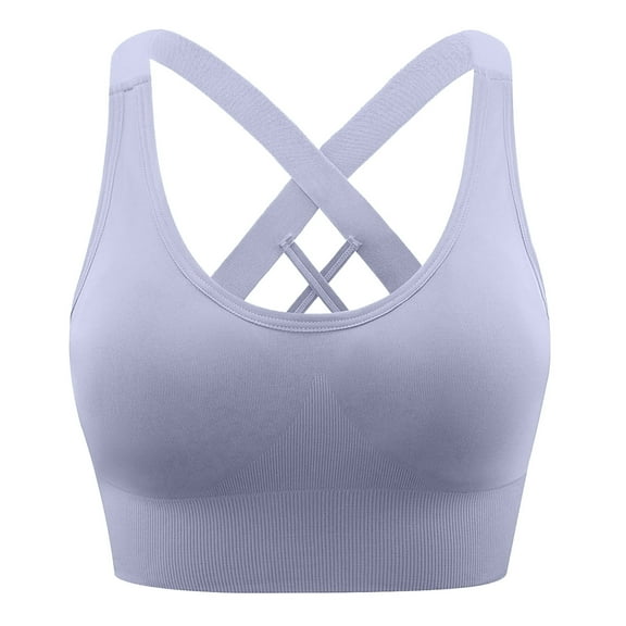 Wdfiry Sports Bra for Women Criss Cross Strappy Back Bras Comfort Full Coverage High Impact Yoga Athletic Bras