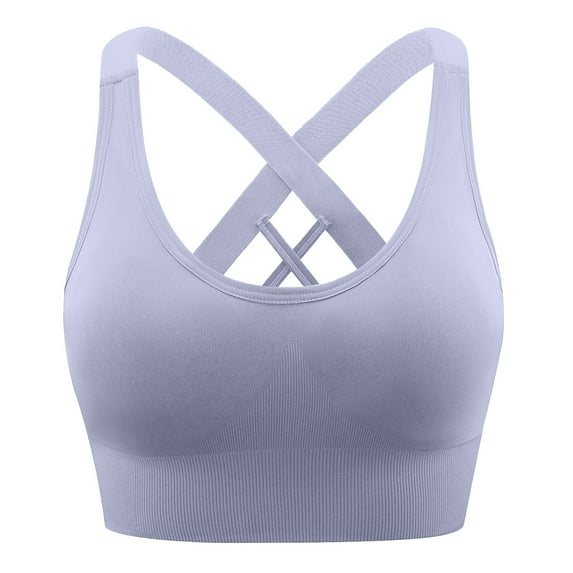 Wdfiry Sports Bra for Women Criss Cross Strappy Back Bras Comfort Full Coverage High Impact Yoga Athletic Bras