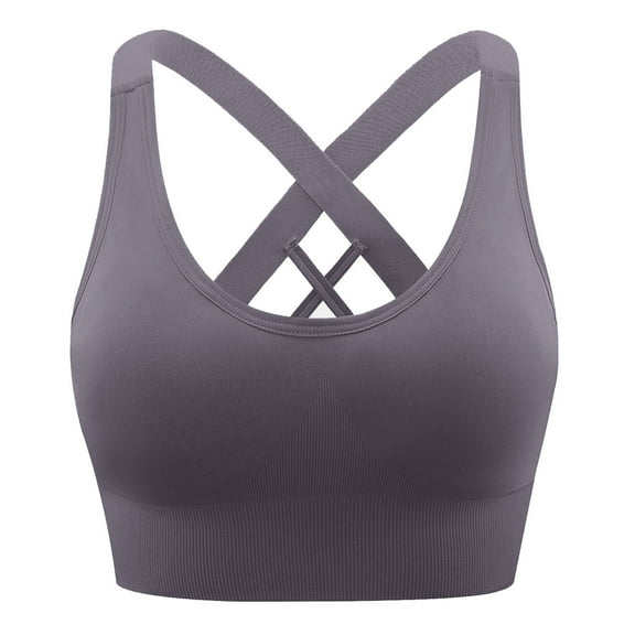 Wdfiry Sports Bra for Women Criss Cross Strappy Back Bras Comfort Full Coverage High Impact Yoga Athletic Bras