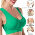 thumbnail image 1 of Wdfiry Sports Bras for Women Stretch Breathable Ultra-thin Plus Size Full Bra Cup Tank Solid Color Fitness Bra With Removable Pads, 1 of 6
