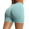 thumbnail image 1 of Ohufall Summer Yoga Shorts for Women Fashion Breathable Solid Color Stretchy High Waist Tummy Control Gym Workout Shorts Ladies Comfy Slim Fit Legging Shorts, 1 of 8