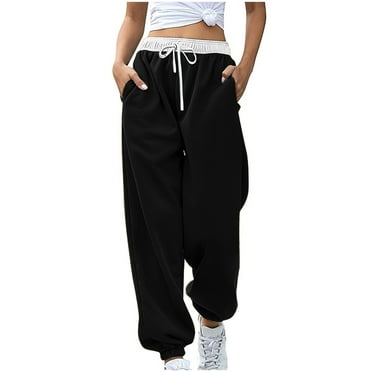Wdfiry Sweatpants for Women with Pockets Petite Cinch Bottom Drawstring Straight Leg Sweatpants Comfortable 2024 Baggy Pants Cotton Loose Jogger Pants