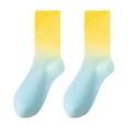 thumbnail image 1 of Wdfiry Unisex Gradient Mid-calf Socks Colorful Sports Outdoor Workout Stockings Comfy Breathable Socks, 1 of 4