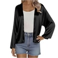 thumbnail image 1 of Wdfiry Women Cardigans Solid Color Long Sleeve Casual Open Front Outerwear Lightweight Loose Cardigan, 1 of 8