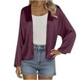 thumbnail image 1 of Wdfiry Women Cardigans Solid Color Long Sleeve Casual Open Front Outerwear Lightweight Loose Cardigan, 1 of 8