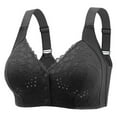 thumbnail image 1 of Wdfiry Women Front Button Closure Bralettes Breathable Mesh Soft Support Full Coverage Bras Gathering Push Up Bras with No Steel Rims, 1 of 2