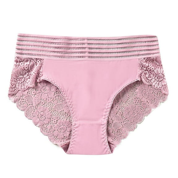 Wdfiry Women High Waist Cheeky Panties Lace Underwear Plus Size Full Coverge Panty Breathable Mesh Briefs