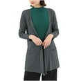 thumbnail image 1 of Wdfiry Women Lightweight Cardigans Open Front Solid Color Outerwear Cardigan Casual Loose Long Cardigan with Pockets, 1 of 3
