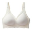 thumbnail image 1 of Ohufall Women Plus Size Seamless Bras Solid Comfortable Wireless Gathering Push Up Bras Soft Support Full Coverage Bras, 1 of 2