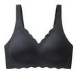 thumbnail image 1 of Ohufall Women Plus Size Seamless Bras Solid Comfortable Wireless Gathering Push Up Bras Soft Support Full Coverage Bras, 1 of 2